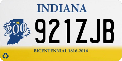 IN license plate 921ZJB