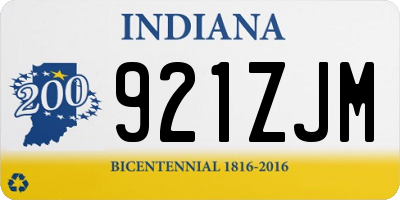 IN license plate 921ZJM