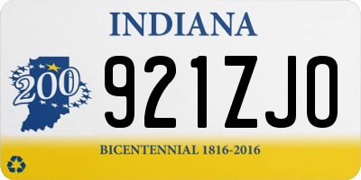 IN license plate 921ZJO