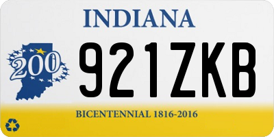 IN license plate 921ZKB