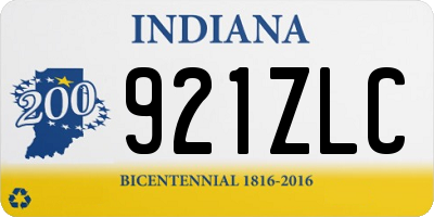 IN license plate 921ZLC