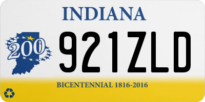 IN license plate 921ZLD