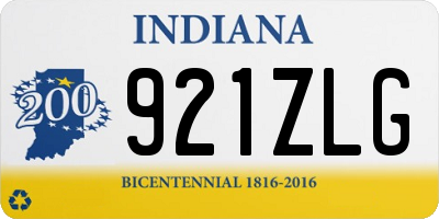 IN license plate 921ZLG