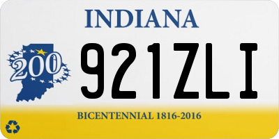 IN license plate 921ZLI