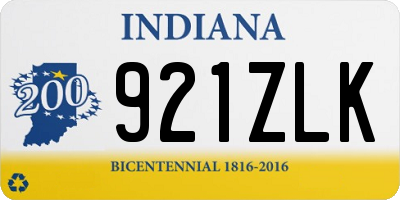 IN license plate 921ZLK