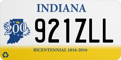 IN license plate 921ZLL