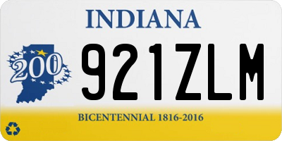 IN license plate 921ZLM