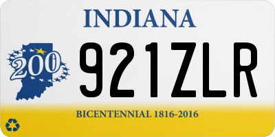 IN license plate 921ZLR