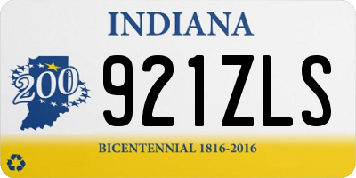 IN license plate 921ZLS
