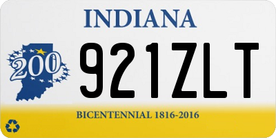 IN license plate 921ZLT