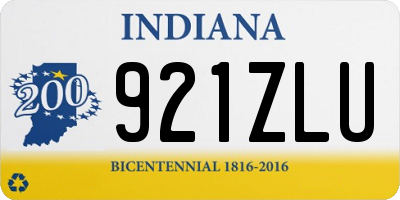 IN license plate 921ZLU