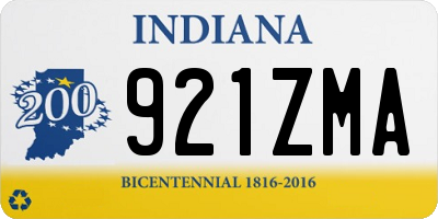 IN license plate 921ZMA