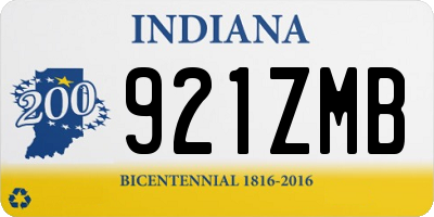 IN license plate 921ZMB