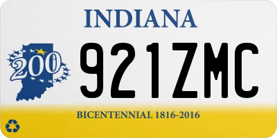 IN license plate 921ZMC