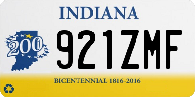 IN license plate 921ZMF