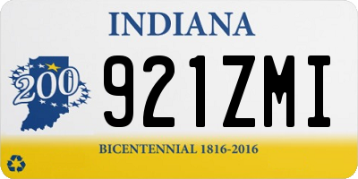 IN license plate 921ZMI