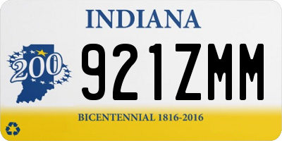 IN license plate 921ZMM