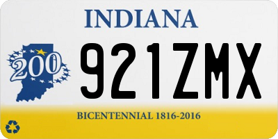 IN license plate 921ZMX