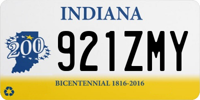 IN license plate 921ZMY