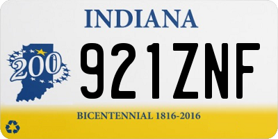 IN license plate 921ZNF