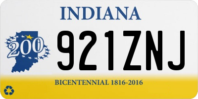 IN license plate 921ZNJ