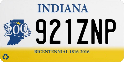 IN license plate 921ZNP