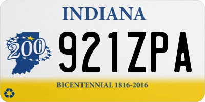 IN license plate 921ZPA