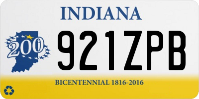 IN license plate 921ZPB