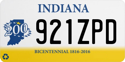 IN license plate 921ZPD