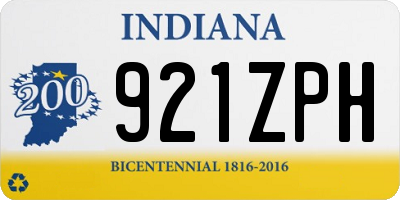 IN license plate 921ZPH