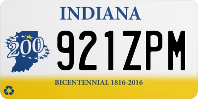 IN license plate 921ZPM