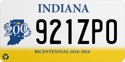 IN license plate 921ZPO
