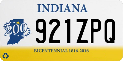 IN license plate 921ZPQ