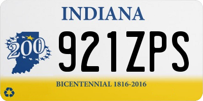 IN license plate 921ZPS