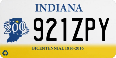 IN license plate 921ZPY