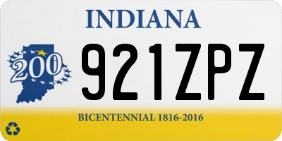IN license plate 921ZPZ