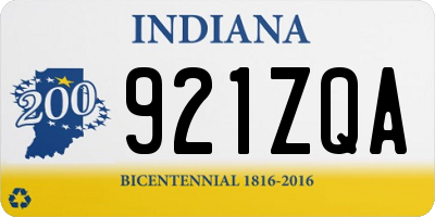 IN license plate 921ZQA