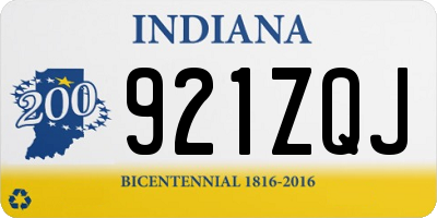 IN license plate 921ZQJ