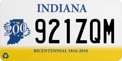 IN license plate 921ZQM