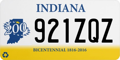 IN license plate 921ZQZ