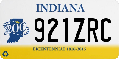 IN license plate 921ZRC