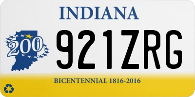 IN license plate 921ZRG