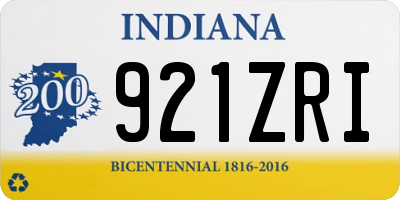 IN license plate 921ZRI