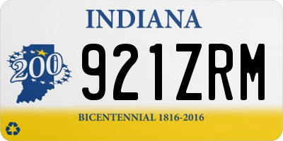 IN license plate 921ZRM