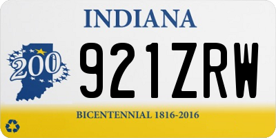 IN license plate 921ZRW