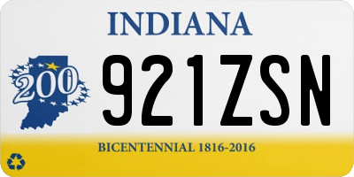 IN license plate 921ZSN
