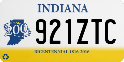 IN license plate 921ZTC