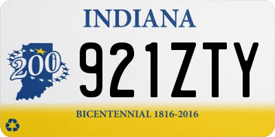 IN license plate 921ZTY