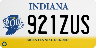 IN license plate 921ZUS