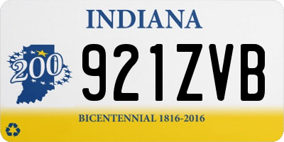 IN license plate 921ZVB